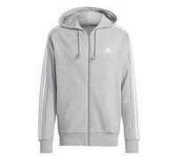 adidas Herren Essentials French Terry Kapuzenjacke, Medium Grey Heather/White, S