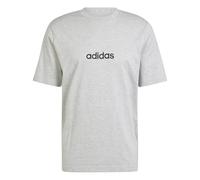 adidas Herren Essentials Linear Single Jersey Shirt, medium Grey Heather/Black, L