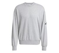 adidas Herren Essentials LOSE FIT Three BAR Sweatshirt, Medium Grey Heather/Black, L