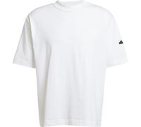 adidas Men's Essentials LOSE FIT Three BAR Tee, White/Black, XXL