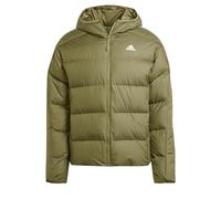 adidas Herren Essentials Midweight Down Hooded Stripes Jacket, Olive Strata, XS