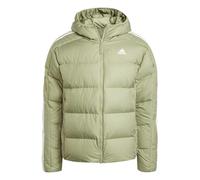adidas Herren Essentials Midweight Down Hooded Stripes Jacket, TENT GREEN F16, M