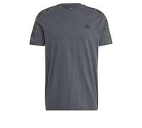 adidas Herren Essentials Single Jersey 3-Stripes Tee, Dark Grey Heather/Black, S