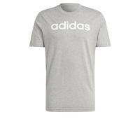 adidas Herren Essentials Single Jersey Linear Embroidered Logo Tee, Medium Grey Heather, S Tall