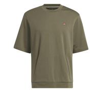 adidas Herren Essentials Single Jersey Linear Embroidered Logo Tee, Olive Strata, L