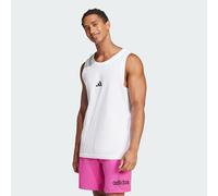 Adidas Men's Essentials SMALL Logo Single Jersey Tank TOP, White/Black, XL
