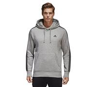 adidas Herren Hoodie Essentials 3 Stripes P/O B, Medium Grey Heather/Black, M, CD8680