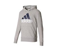 adidas Herren Hoodie Essentials Linear P/O French Terry, Medium Grey Heather, L, S98775