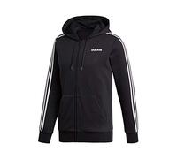 adidas Herren Essentials 3-Streifen Full Zip Fleece Hoody, Black/White, S
