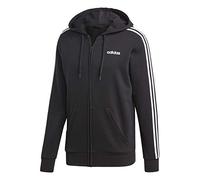 adidas Herren Hoody Essentials 3-Streifen Full Zip French Terry, Black/White, L, DQ3102