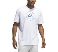 adidas Herren Hoops Emblem Graphic Tee, White, L