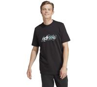 adidas Herren Illustrated Linear Graphic Tee, Black, M