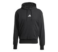 adidas Men's Essentials FEELCOZY French Terry Hoodie, Black/White, M