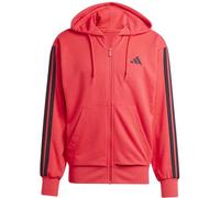 adidas Herren Essential Three Stripes French Terry Fullzip Hoodie, Pure Ruby/Black, L