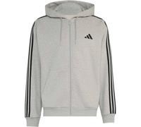Essentials 3-Streifen French Terry Kapuzenjacke Medium Grey Heather / White L