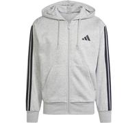 adidas Herren Essential Three Stripes Fleece Zipper Hoodie, medium Grey Heather/Black, M