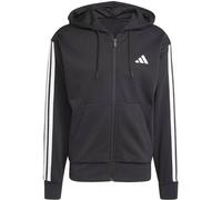 adidas Herren Essential Three Stripes Fleece Zipper Hoodie, Black/White, S