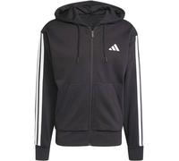 Adidas Herren Kapuzenjacke Essential Three Stripes Fleece mit Reißverschluss Schwarz/Weiß XL