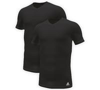 Adidas Herren kurzarm Unterhemd (2er Pack) V- Ausschnitt T- Shirt (Gr. S - 3XL) , Schwarz, M