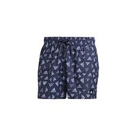 adidas Herren Logo Print CLX Swim Shorts Very Short Length, Shadow Navy/Blue Dawn, XS