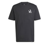 adidas Herren Lounge Slides Graphic Pocket T-Shirt, Black, L