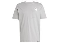 adidas Herren Lounge Slides Graphic Pocket T-Shirt, Charcoal Solid Grey, L