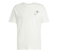 adidas Herren Lounge Verbiage Circle Graphic T-Shirt, Off White, S