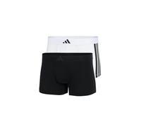 adidas Herren Low Rise Trunk (2PK) -Active Flex Cotton 3 Stripes Unterwäsche, 011 Black/White, XL (2er Pack)