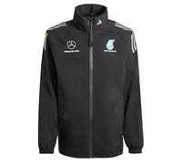 adidas Herren MERCEDES - AMG PETRONAS FORMULA ONE TEAM MECHANICS RAIN JACKET MEN, Black/Reflective Silver, XS