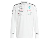 Adidas Herren Mercedes - AMG Petronas Formula ONE Team Team Polo Long Sleeve Men, White/Black, XXL