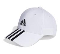 adidas Unisex 3-Stripes Cotton Twill Baseball Cap, White/Black, M