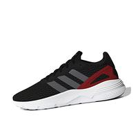 adidas Herren Nebzed Cloudfoam Sneakers, Core Black/Iron Met./Vivid Red, 45 1/3 EU