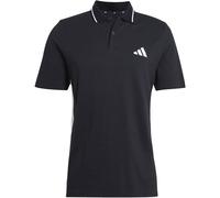 adidas Men's Essential Three Stripes Pique Polo Shirt, Black/White, XXL