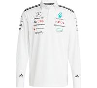 adidas Herren Mercedes - AMG Petronas Formula ONE Team Team Polo Long Sleeve Men, White/Black, XL