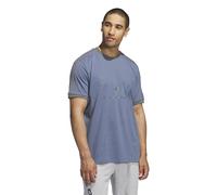 adidas Herren Ringer Graphic Basketball T-Shirt, Preloved Ink/White, XL