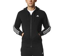 adidas Herren S98786 Essentials 3-Stripes Full Zip Kapuzenjacke, Schwarz (Black/White), 2XL