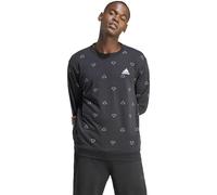 adidas Herren Seasonal Essentials Monogram Graphic Crew Sweatshirt, Black/White, L