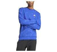adidas Men's Seasonal Essentials Monogram Graphic Crew Sweatshirt, semi Lucid Blue, S