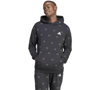 adidas Herren Seasonal Essentials Monogram Graphic Hoodie Sweatshirt, Black/White, L