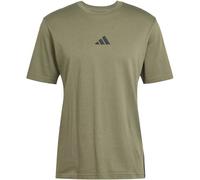 adidas Herren Essential Three Stripes Single Jersey Shirt, Olive strata/Black, XL
