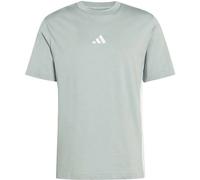 adidas Men's Essential Three Stripes Single Jersey Tee, Wonder Sage/White, S