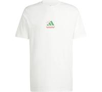 Adidas Herren Three Slice Life, Pizza Back Graphic Tee, Short Sleeve, Off White, M