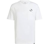 Adidas Herren T-Shirt Lounge Slides Graphic Pocket Weiß XXL