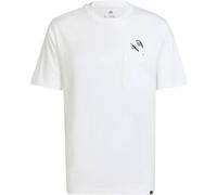 adidas Herren Lounge Slides Graphic Pocket T-Shirt, White, XXL