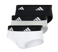 adidas Herren 3er-Pack Slips Active Flex Cotton – Baumwolle, mit Logo – Weiß/Grau M