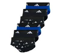 adidas Herren Slip, 6er Pack - Briefs, Active Flex Cotton, Logo, einfarbig Schwarz/Weiß/Blau S