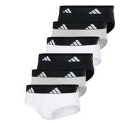 adidas Herren Slip, 6er Pack - Briefs, Active Flex Cotton, Logo, einfarbig Schwarz/Weiß/Grau 2XL