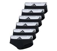 adidas Herren Slip, 6er Pack - Briefs, Active Flex Cotton, Logo, einfarbig Schwarz/Weiß L