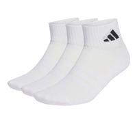 adidas Unisex Quarter Socken, 3er Pack - Cushioned Sportswear Ankle Socks, Logo, gepolstert, einfarbig Weiß 37-39