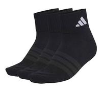 adidas Unisex Quarter Socken, 3er Pack - Cushioned Sportswear Ankle Socks, Logo, gepolstert, einfarbig Schwarz 40-42